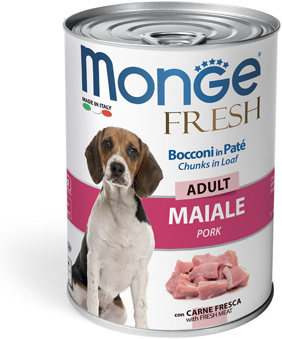 Monge DOG Fresh Консервы для собак мясной рулет свинина, 400 гр