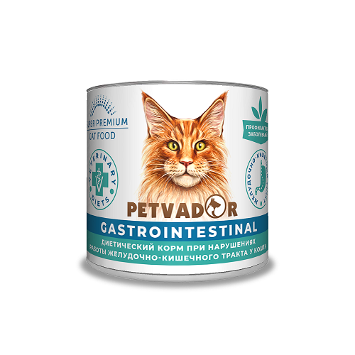 PETVADOR VETERINARY DIETS Gastrointestinal Профилактика болезней ЖКТ у кошек, 240 гр