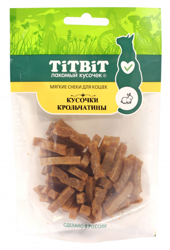 TITBIT Мягкие СНЕКИ кусочки КРОЛЬЧАТИНЫ, для кошек,40 гр.