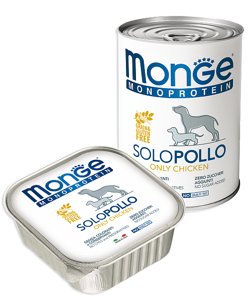Monge DOG Monoprotein SOLO Паштет д/собак из курицы, 400 гр