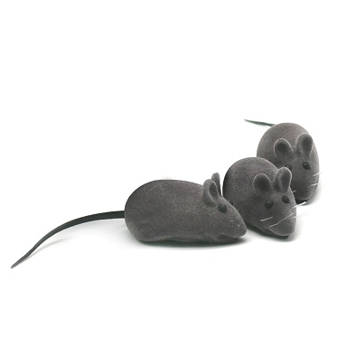 313238 Игрушка для кошек Мышь бархатная 6 см, цвета в ассортименте