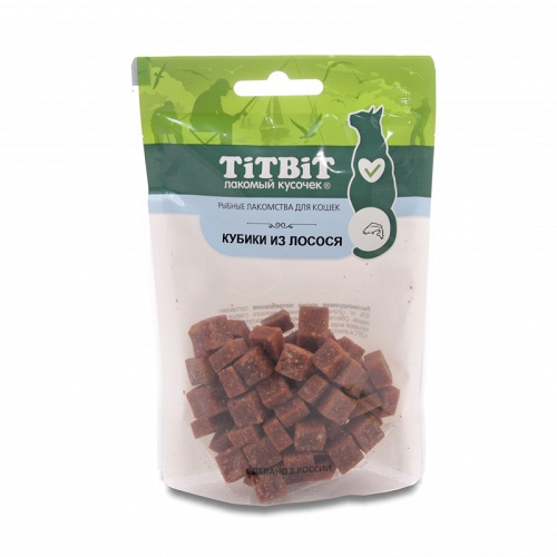 TITBIT КУБИКИ ИЗ ЛОСОСЯ для кошек, 60 гр.