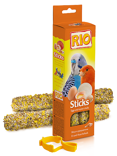 RIO Палочки для всех видов птиц с яйцом и ракушечником,2шт*40гр