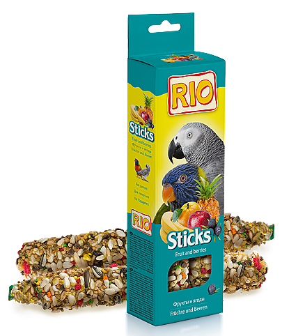 RIO Палочки для крупных попугаев с фруктами и ягодами, 2шт*90гр