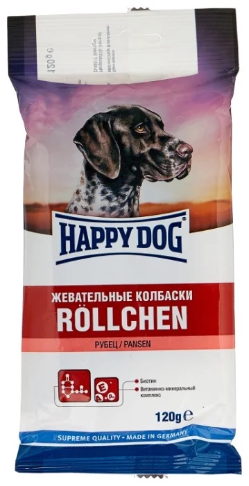Happy Dog Жевательные колбаски с рубцом для собак, 120 гр