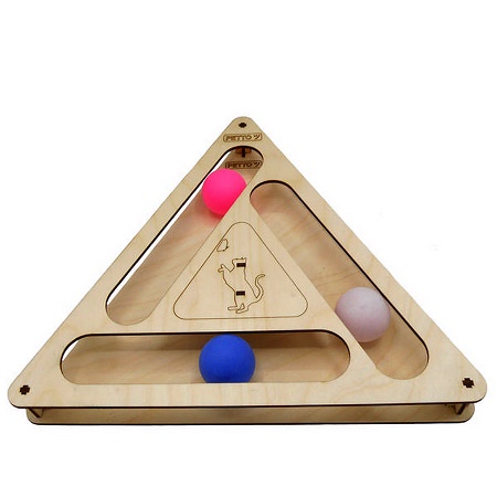 GoSi sh-07338 Игровой трек для кошек Треугольник с шариками с игрушкой на пружине