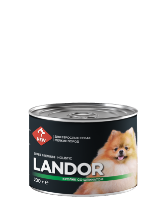 Landor д/мелких собак Кролик со шпинатом, 0,2 кг