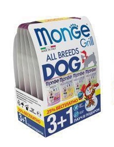 Monge DOG Grill Новогодний набор паучей для собак 3+1