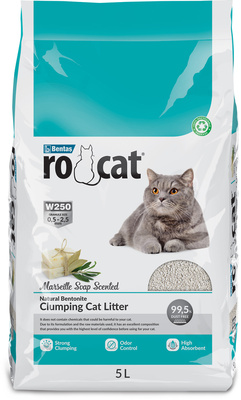 RO CAT Наполнитель комкующий с ароматом марсельского мыла, без пыли, 4,25 кг