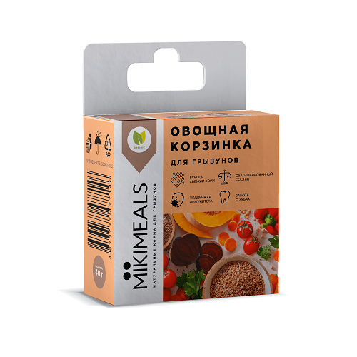 МИКИМИЛЗ Лакомство для грызунов Корзинка овощная, 40 гр