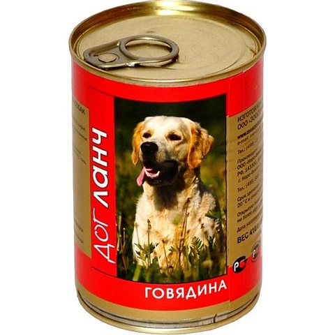 ДОГ ЛАНЧ консервы д/собак, Говядина, СОУС
