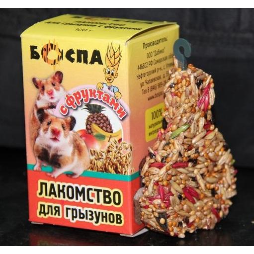Боспа Лакомство д/грызунов Груша с фруктами 3 шт