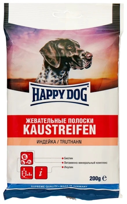 Happy Dog Жевательные полоски для собак, индейка 200 гр