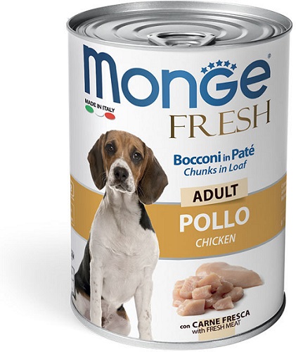 Monge DOG Fresh Консервы для собак мясной рулет, курица, 400  гр