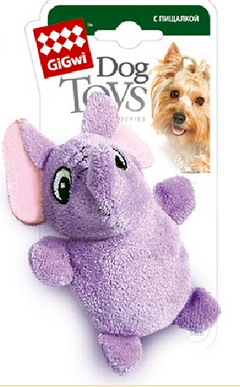 Gigwi 75013 Слон с 2-мя пищалками/ткань,пластик