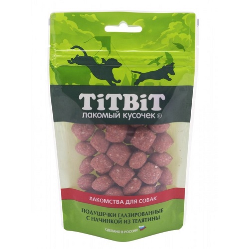 TITBIT ПОДУШЕЧКИ ГЛАЗИРОВАННЫЕ с начинкой из ИНДЕЙКИ, 100 гр.