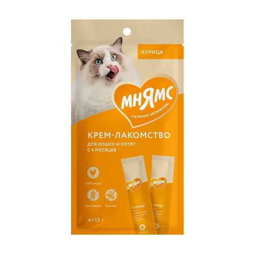 МНЯМС Крем-лакомство с КУРИЦЕЙ 15 гр*4 шт