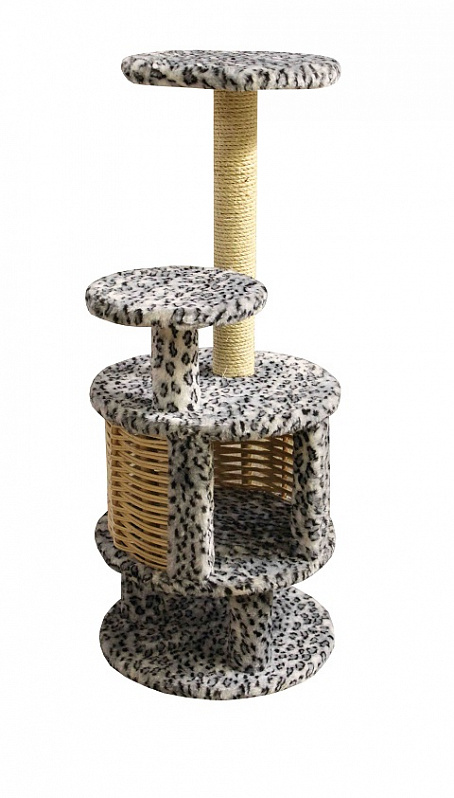 ПУШОК Домик круглый с плетеными стенами на подставке