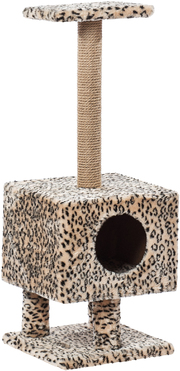 ПУШОК Домик квадратный с когтеточкой на подставке