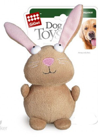 Gigwi 75053 Игрушка для собак Кролик с пищалкой/ткань