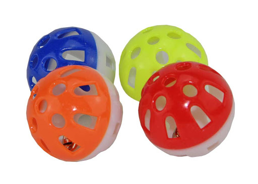 DOGMAN Мячик для кошек пластмассовый звенящий "окошко", 4 см