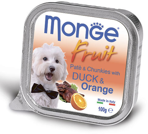 Monge DOG FRUIT Консервы для собак утка с апельсином, 100 гр