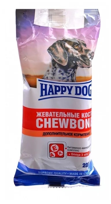 Happy Dog Жевательные кости для собак, дополнительное кормление, 200 гр