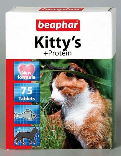 BEAPHAR Kitty's Protein Комплекс витаминов для кошек с протеином, 75 шт.
