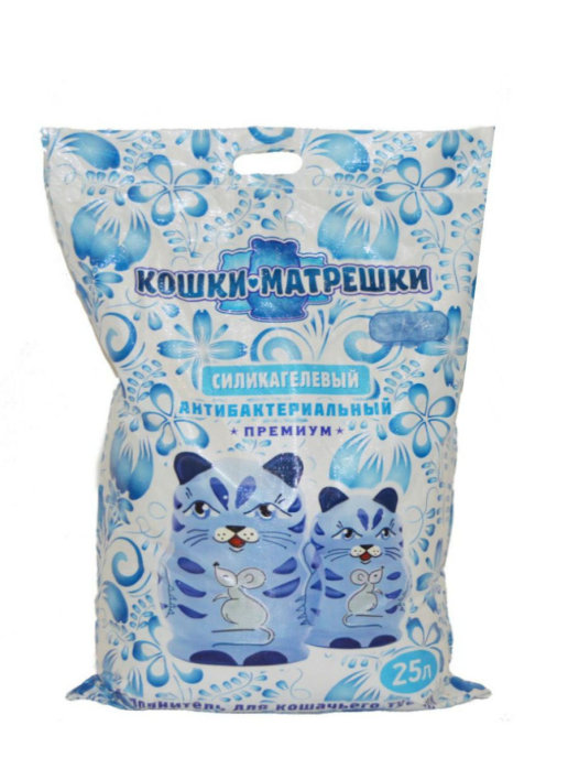 Чистый котик, наполнитель силикагелевый "Кошки-Матрешки"