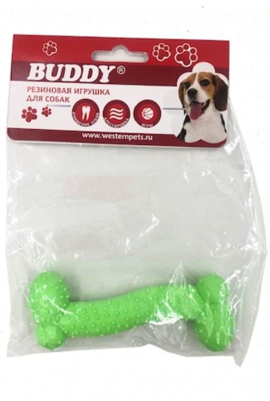 BUDDY Кость ИГОЛЬЧАТАЯ, резина, 10,5 см, С025