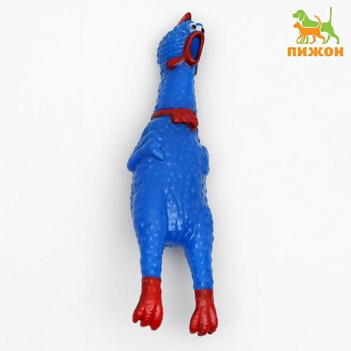 6244384 Пижон Игрушка д/собак "Задумчивая курица", 16,5 см, ярко-синяя