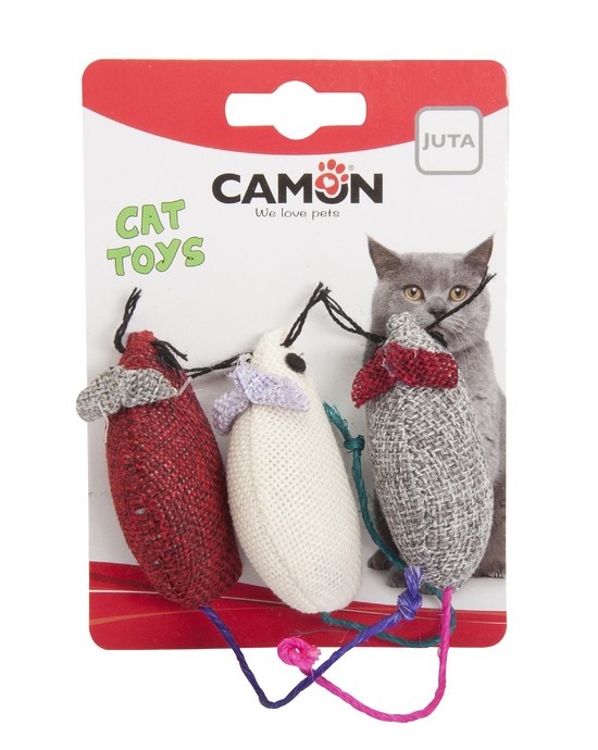 CAMON Игрушка для кошек Цветные мышки (3шт)