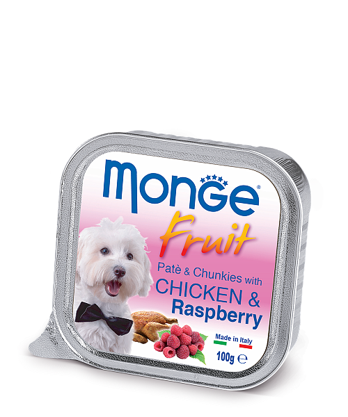 Monge DOG FRUIT Консервы для собак курица с малиной, 100 гр
