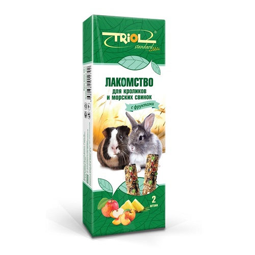 TRIOL Standard лакомство для кроликов и морских свинок с фруктами (2шт) 100 гр