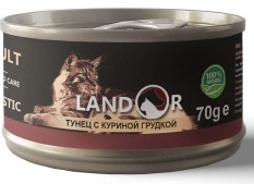 Landor  Консервы д/кошек Тунец с куриной грудкой, 70 гр
