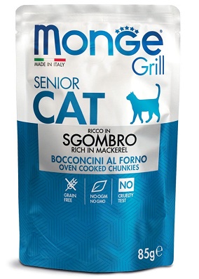 Monge CAT Grill Pouch  Паучи д/пожилых кошек, эквадорская макрель, 85 гр
