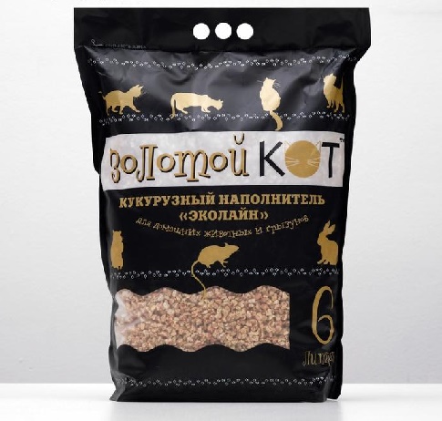 ЗОЛОТОЙ КОТ Наполнитель кукурузный для кошек и грызунов