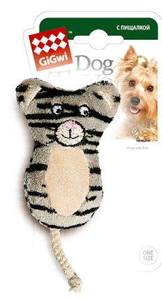 Gigwi 75024 Кот с 2-мя пищалками/ткань, пластик