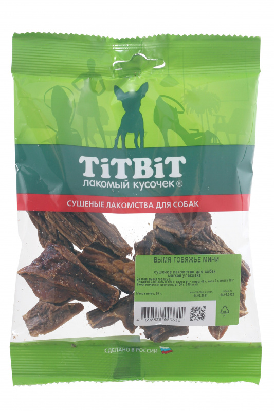 TITBIT АКЦИЯ Вымя говяжье мини, 80 гр (3756)