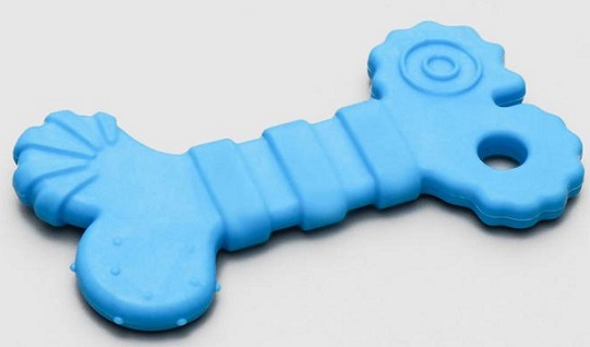 7989633 Игрушка жевательная "Завитушки", TPR, 10см, голубая