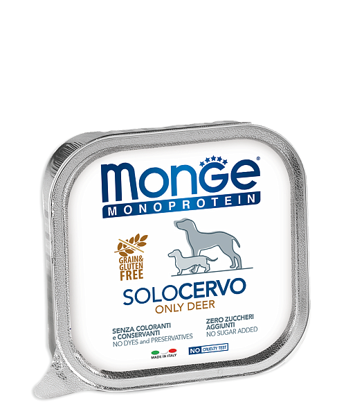 Monge DOG Monoprotein SOLO Паштет д/собак из оленины, 150 гр