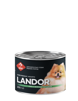 Landor д/мелких собак Утка с зеленым горошком, 0,2 кг