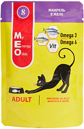Me-O 01289 Adult  Паучи д/кошек № 8 Макрель в желе, 80 гр