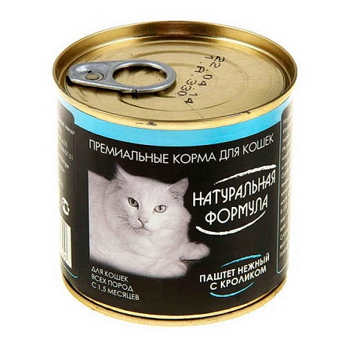 Натуральная формула для кошек Паштет с кроликом, 250 гр