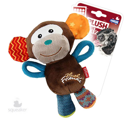 Gigwi 75349 Обезьянка с пищалкой, 16 см