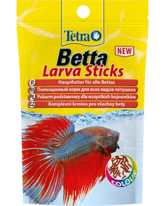 TETRA Betta Larva Sticks Корм для ПЕТУШКОВ и других ЛАБИРИНТОВЫХ рыб в форме мотыля, 5 г