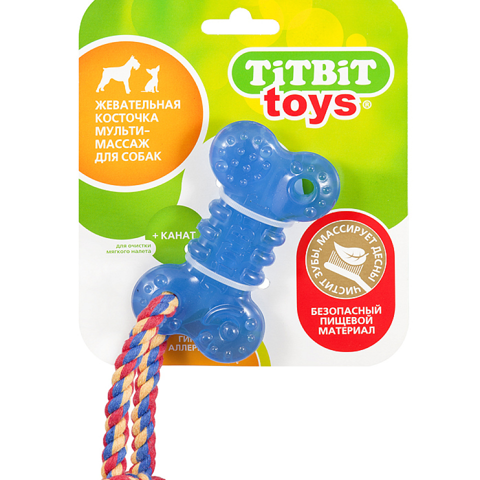 TITBIT Игрушка для собак КОСТОЧКА ЖЕВАТЕЛЬНАЯ, 10 см