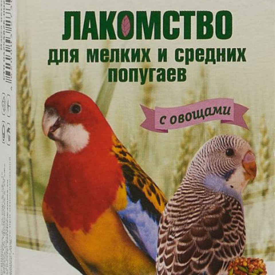TRIOL Лакомство для мелких и средних попугаев палочки С ОВОЩАМИ, 3 штуки