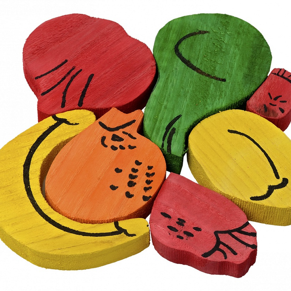 ИГРУШКА для грызунов деревянная ОВОЩИ, 7 штук