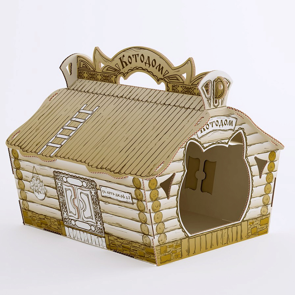 Картонный домик КОТОДОМ, 420*340*316